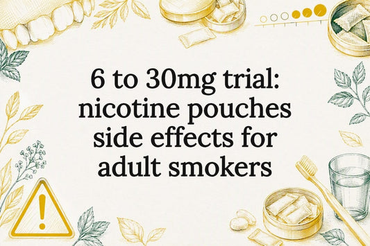 Decorative nicotine pouch side effects title card