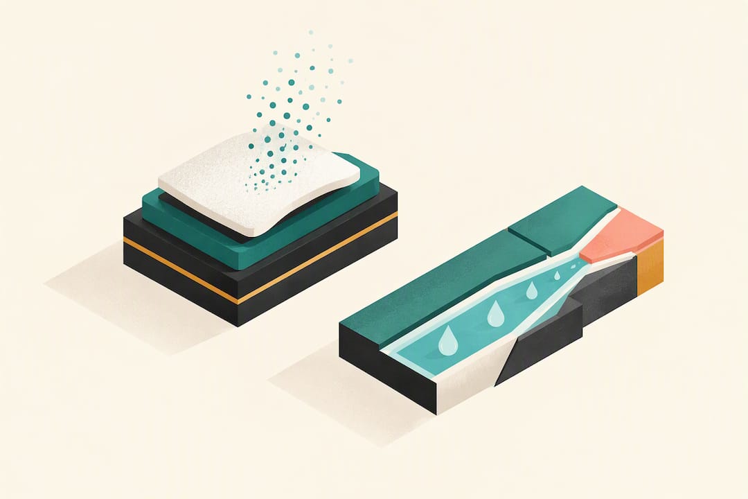 Abstract illustration of moisture loss from nicotine pouches