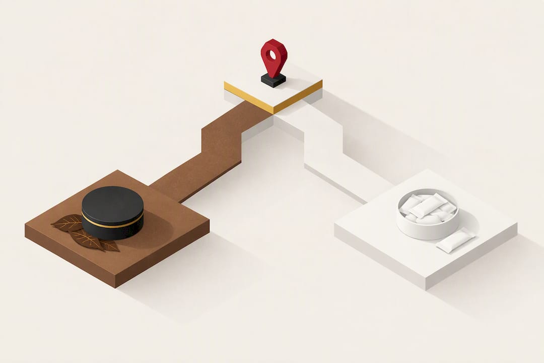 Isometric illustration of nicotine product choices
